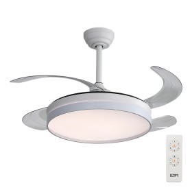 Deckenventilator mit Lampe EDM 33827 Ross Weiß 35 W 4100 Lm 2190 Lm Einziehbar von EDM, Deckenventilatoren mit Beleuchtung - ...