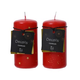 Candela Decoris Rosso Ø 5 x 10 cm di Decoris, Candele - Rif: S7924621, Prezzo: 5,98 €, Sconto: %