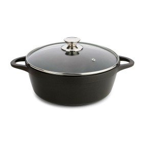 Casserole avec Couvercle en Verre Quttin Sahara Aluminium forgé Marron 34 x 21 x 11 cm (4 Unités) | Tienda24 Tienda24.eu