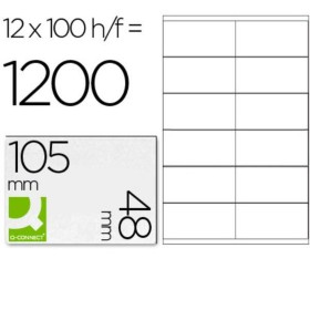 Klebeetiketten Q-Connect KF10647 Weiß 100 Blatt 70 x 37 mm | Tienda24 Tienda24.eu