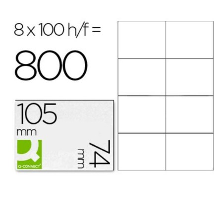 Adhesive labels Q-Connect KF10659 White 100 Sheets 105 X 74 mm | Tienda24 Tienda24.eu