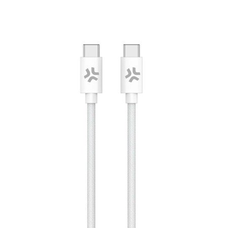 Cable USB-C Celly USBCUSBCCOTTWH Blanco 1,5 m | Tienda24 Tienda24.eu