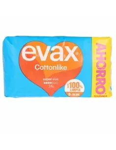 Assorbenti Super con Ali Evax Cottonlike (24 uds) da Evax, Assorbenti esterni - Ref: S0594470, Precio: 11,26 €, Descuento: %