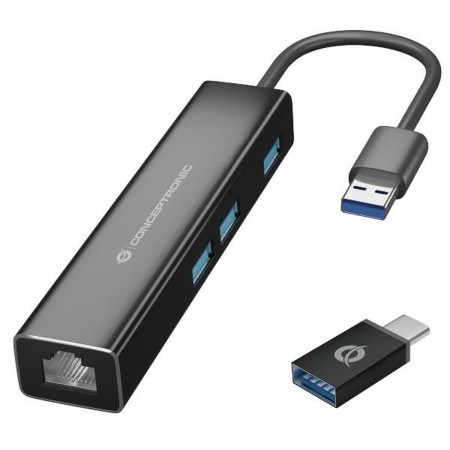 Hub USB 3 Ports Conceptronic DONN07BA Noir (1 Unité) | Tienda24 Tienda24.eu