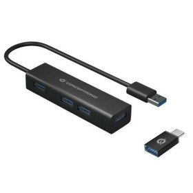 Hub USB Unitek uHUB P5+ Schwarz Grau | Tienda24 Tienda24.eu