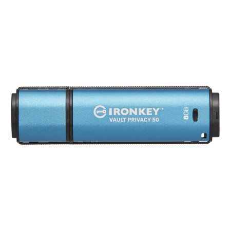 Memoria USB Kingston IKVP50/8GB Llavero Negro Azul | Tienda24 Tienda24.eu