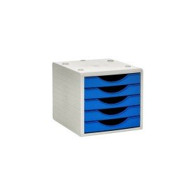 Modularer Ablageschrank Archivo 2000 ArchivoTec Serie 4000 Blau 5 Schubladen Din A4 Grau 34 x 27 x 26 cm Archivo 2000 - 1