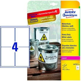 Etiquetas para Impresora Avery L4774-8 Blanco 99,1 x 139 mm de Avery, Etiquetas adhesivas y pegatinas - Ref: S8401465, Precio...