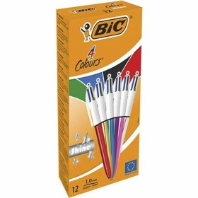 Set of Biros Bic Shine Silver White Multicolour (12 Pieces) by Bic, Retractable Ballpoint Pens - Ref: S8401591, Price: 26,08 ...