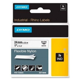 Laminated Tape for Labelling Machines Dymo ID1-24 White Black 24 mm x 3,5 m by Dymo, Adhesive labels and stickers - Ref: S840...