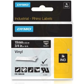 Ruban Laminé pour Etiqueteuses Dymo ID1-19 Blanc Noir 19 mm x 5,5 m de Dymo, Étiquettes adhésives et autocollants - Réf : S84...