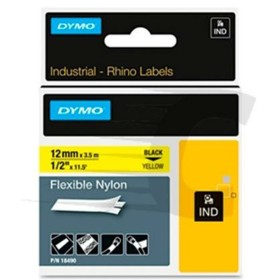 Cinta laminada para máquinas rotuladoras Dymo ID1-12 Amarelo Preto 12 mm x 3,5 m de Dymo, Etiquetas adesivas e autocolantes -...