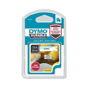 Laminiertes Klebeband zur Kennzeichnung von Maschinen Dymo D1 LabelManager Weiß Schwarz 12 mm x 5,5 m von Dymo, Klebeetikette...