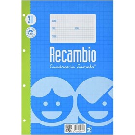 Recambio Lamela 10 Unidades Hojas de cuadrícula Azul Blanco 100 Hojas de Lamela, Blocs para anotaciones - Ref: S8411392, Prec...