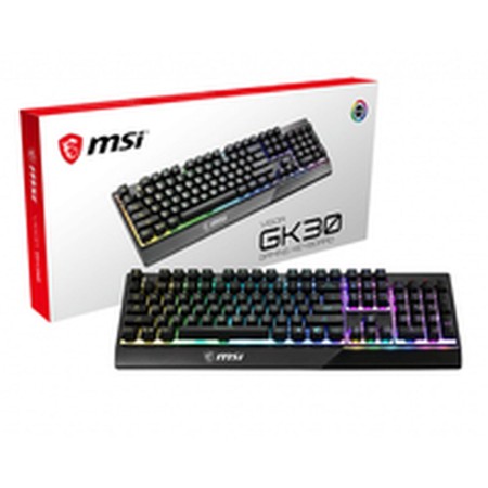 Clavier pour jeu MSI Vigor GK30 USB 2.0 RGB Espagnol Qwerty | Tienda24 Tienda24.eu