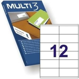 Etiquetas para Impresora MULTI 3 105 x 48 mm Blanco Recto 100 Hojas de MULTI 3, Etiquetas adhesivas y pegatinas - Ref: S84134...