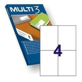 Etiquetas para Impressora MULTI 3 105 x 148 mm Branco Reto 100 Folhas (4 Unidades) de MULTI 3, Etiquetas adesivas e autocolan...