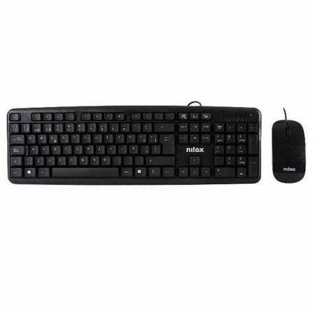 Tastiera e Mouse Nilox COMBO USB NILOX - TECLADO + RATÓN FLAT Nero Qwerty in Spagnolo QWERTY | Tienda24 - Global Online Shop Tienda24.eu