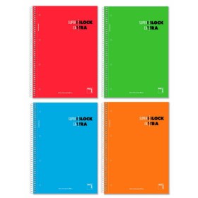 Set of exercise books Pacsa Superblock Extra 4 Pieces Multicolour A4 120 Sheets by Pacsa, Wirebound Notebooks - Ref: S8414647...