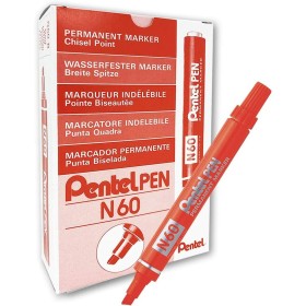 Marcatore permanente Pentel N60 Rosso 12 Pezzi di Pentel, Pennarelli indelebili e marcatori - Rif: S8414986, Prezzo: 19,07 €,...