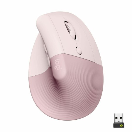 Ratón Ergonómico Óptico Logitech Lift Rosa Rose | Tienda24 Tienda24.eu