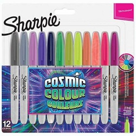 Conjunto de Canetas de Feltro Sharpie Cosmic Multicolor 12 Peças de Sharpie, Marcadores permanentes - Ref: S8417480, Preço: 1...