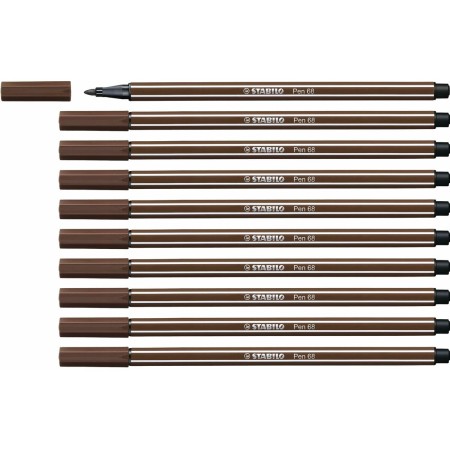 Felt-tip pens Stabilo Pen 68 Brown (10 Pieces) | Tienda24 - Global Online Shop Tienda24.eu