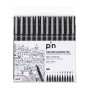 Set of Felt Tip Pens Uni-Ball PIN-200(S) Black 12 Pieces Permanent | Tienda24 - Global Online Shop Tienda24.eu