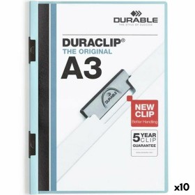 Carpeta Portafolios Durable Duraclip 60 Azul Transparente A3 (10 Unidades) de Durable, Carpetas - Ref: S8421153, Precio: 50,8...