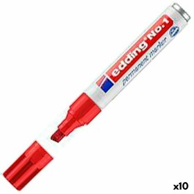 Permanent marker Edding Nº1 Red (10 Units) by Edding, Permanent Markers & Marker Pens - Ref: S8421209, Price: 19,55 €, Discou...