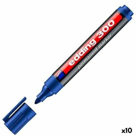 Marqueur permanent Edding 300 Bleu (10 Unités) de Edding, Marqueurs indélébiles & Stylos-marqueurs - Réf : S8421274, Prix : 1...