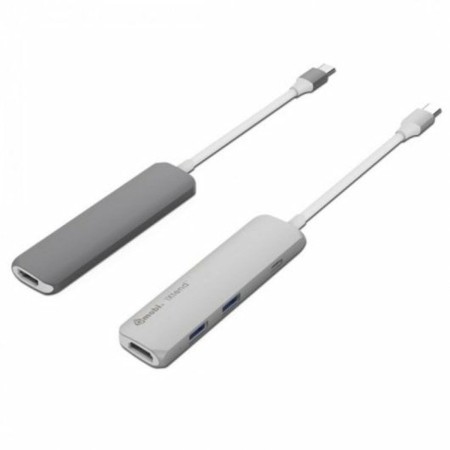 Hub USB Silver HT 17123 Blanc/Gris Gris foncé | Tienda24 Tienda24.eu