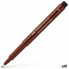 Marqueur permanent Faber-Castell Pitt Artist Marron (10 Unités) de Faber-Castell, Marqueurs indélébiles & Stylos-marqueurs - ...