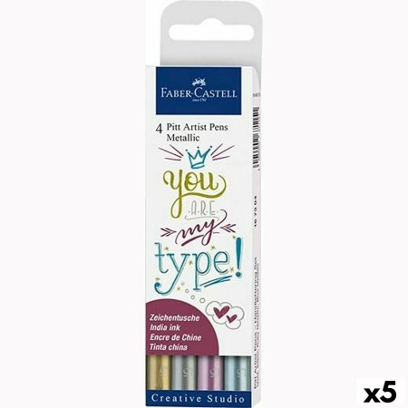 Marker-Set Faber-Castell Pitt Artist Metallic Etüie (5 Stück) | Tienda24 - Global Online Shop Tienda24.eu