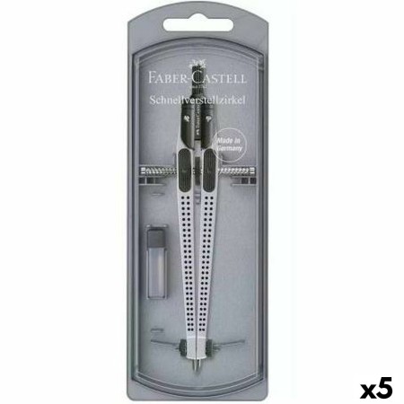 Compass Faber-Castell Silver articulated (5 Units) | Tienda24 - Global Online Shop Tienda24.eu