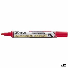 Permanent marker Pentel NLF50 Red 12 Pieces (12 Units) by Pentel, Permanent Markers & Marker Pens - Ref: S8422310, Price: 24,...