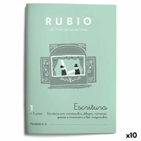 Cuaderno de escritura y caligrafía Rubio Nº1 A5 Español 20 Hojas (10 Unidades) Cuadernos Rubio - 1