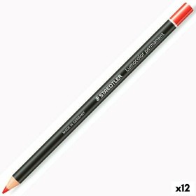 Bleistifte Staedtler Lumocolor Permanent Glasochrom Permanent Rot (12 Stück) von Staedtler, Zeichnungsmaterialien - Ref: S842...