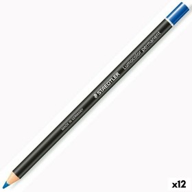 Pencils Staedtler Lumocolor Permanent Glasochrom Permanent Blue (12 Units) by Staedtler, Drawing materials - Ref: S8422800, P...