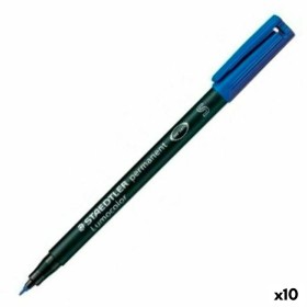 Marcatore permanente Staedtler Lumocolor 313-3 S Azzurro (10 Unità) di Staedtler, Pennarelli indelebili e marcatori - Rif: S8...