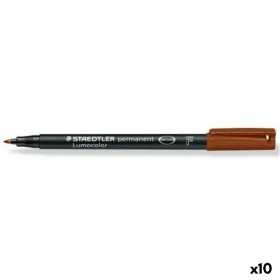 Marcatore permanente Staedtler Lumocolor Marrone (10 Unità) di Staedtler, Pennarelli indelebili e marcatori - Rif: S8422874, ...