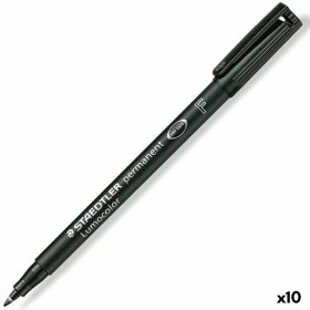 Marqueur permanent Staedtler Lumocolor 318-9 Noir (10 Unités) de Staedtler, Marqueurs indélébiles & Stylos-marqueurs - Réf : ...