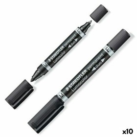 Marcatore permanente Staedtler Lumocolor 348-9 Nero (10 Unità) di Staedtler, Pennarelli indelebili e marcatori - Rif: S842289...