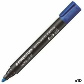 Marcatore permanente Staedtler Lumocolor 352-3 Azzurro (10 Unità) di Staedtler, Pennarelli indelebili e marcatori - Rif: S842...