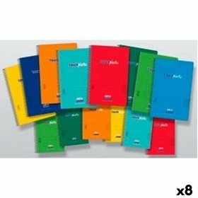 Cahier Multicouleur quarto 8 Pièces de BigBuy Office, Cahiers à spirales - Réf : S8423058, Prix : 11,88 €, Remise : %