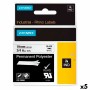 Ruban Laminé pour Etiqueteuses Rhino Dymo ID1-19 19 x 5,5 mm Noir Polyester Blanc Autocollants (5 Unités) | Tienda24 - Global Online Shop Tienda24.eu