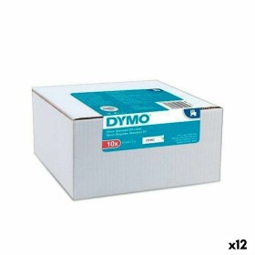 Laminated Tape for Labelling Machines Dymo White Black Self-adhesives 10 Pieces (12 Units) by Dymo, Adhesive labels and stick...