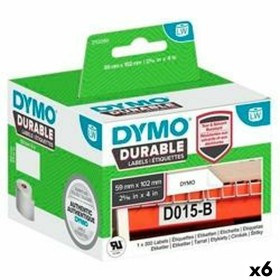 Etiquetas para Impressora Dymo Durable Branco 102 x 59 mm Preto (6 Unidades) de Dymo, Etiquetas adesivas e autocolantes - Ref...