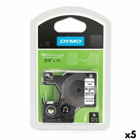 Nastro a trasferimento termico Dymo D1 16958 Bianco Nero 19 mm x 3,5 m (5 Unità) di Dymo, Accessori per etichettatrici - Rif:...