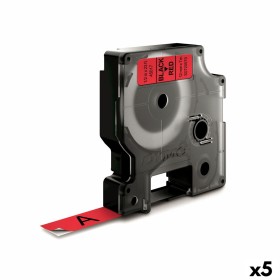 Nastro Laminato per Etichettatrici Dymo D1 45017 12 mm LabelManager™ Rosso Nero (5 Unità) di Dymo, Etichette adesive e adesiv...